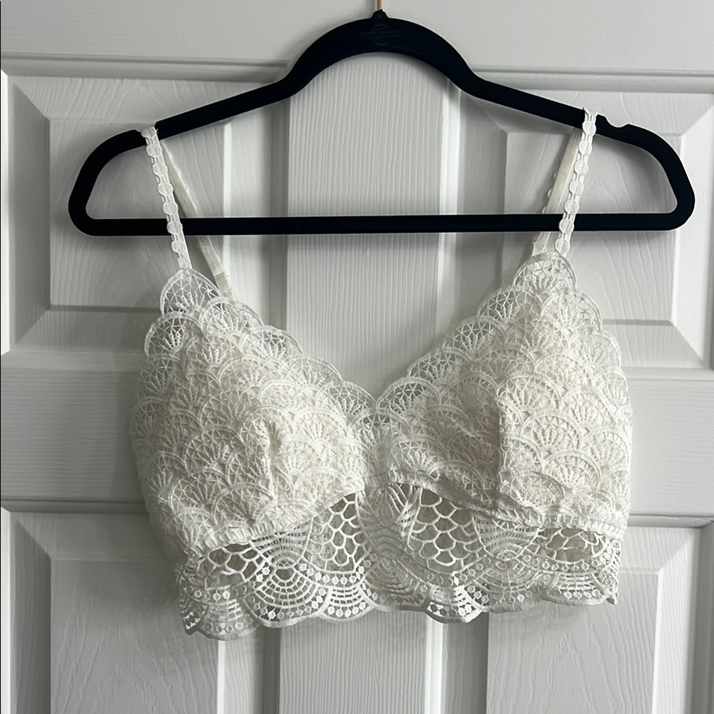 Elegant White Lace Bralette